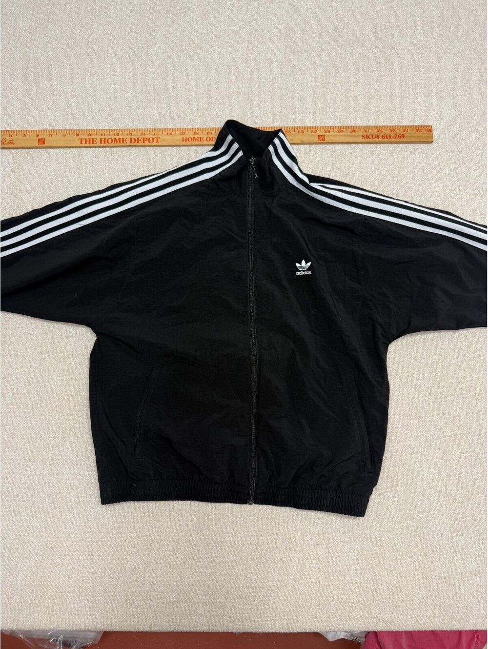 Adidas Originals Vintage Track Jacket Black White 3-Stripes Trefoil Mens Size M
